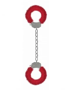 Touche Pleasure Legcuffs Furry - Red -