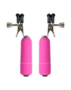 Touche Vibrating Nipple Clamps - Pink -