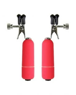Touche Vibrating Nipple Clamps Red - Red -