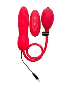 Touche Inflatable Vibrating Silicone Twist - Red -