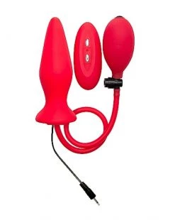 Touche Inflatable Vibrating Silicone Plug - Red -