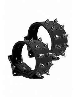 Shots Toys Ouch! Skulls And Bones - Handcuffs With Spikes - Black - One Size