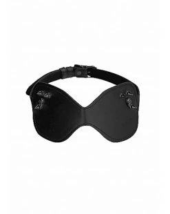 Shots Toys Ouch! Skulls And Bones - Large Eye Mask With Skulls & Spikes - Black - One Size