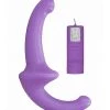 Shots Toys Vibrating Silicone Strapless Strapon - Purple - 3.9 Inch