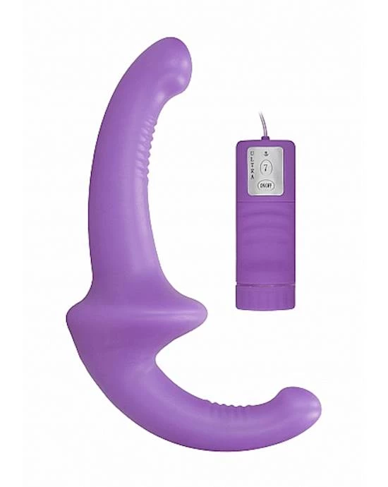 Shots Toys Vibrating Silicone Strapless Strapon - Purple - 3.9 Inch