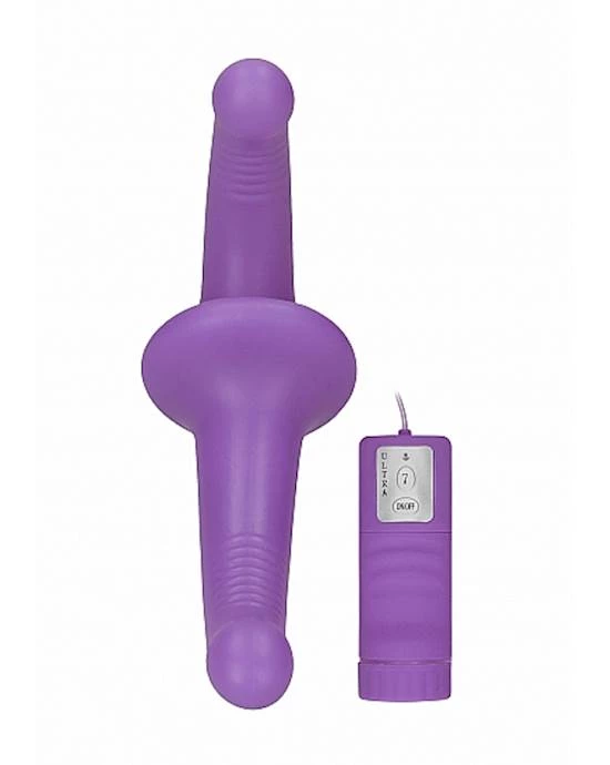 Shots Toys Vibrating Silicone Strapless Strapon - Purple - 3.9 Inch - Image 3