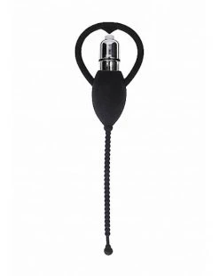 Shots Toys Urethral Sounding Vibrating Bullet Plug - Black - 4.75 Inch