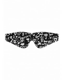 Shots Toys Printed Eye Mask - Love Street Art Fasion - Black - One Size