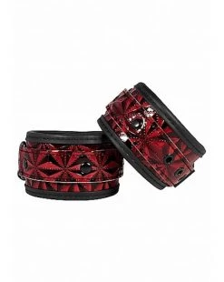 Shots Toys Luxury Ankle Cuffs - Burgundy