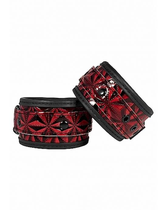 Shots Toys Luxury Ankle Cuffs - Burgundy