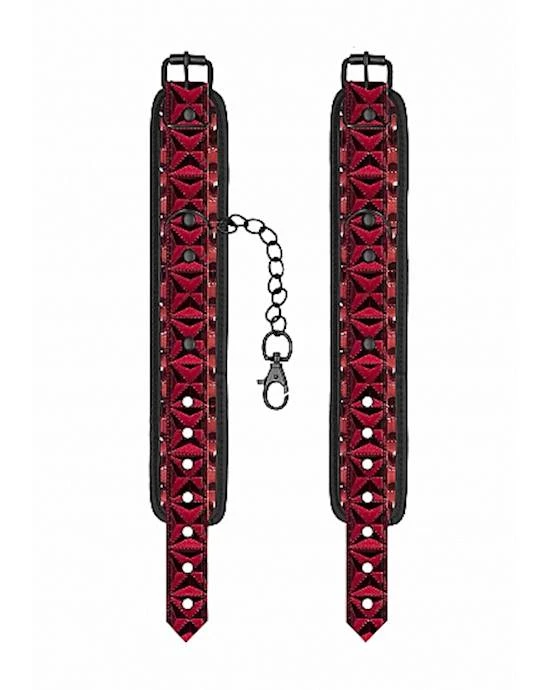 Shots Toys Luxury Ankle Cuffs - Burgundy - Image 3