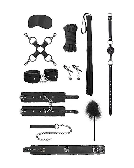 Shots Toys Intermediate Bondage Kit- Black - Black
