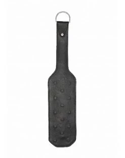 Shots Toys Leather Vampire Paddle- Black - Black - 16 Inch