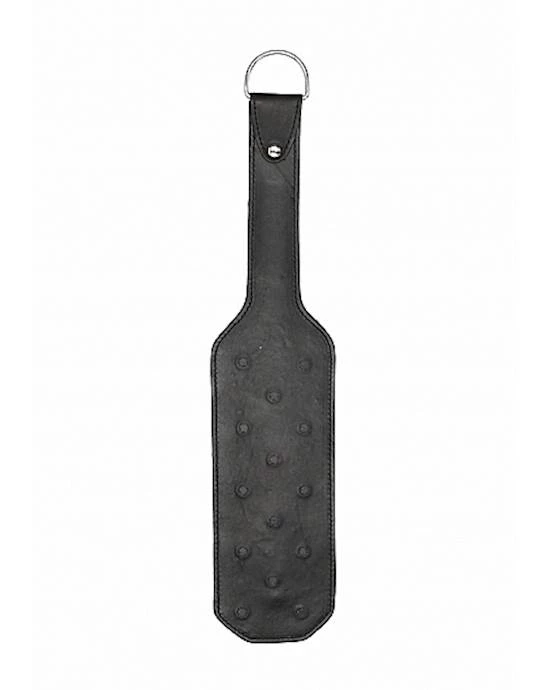 Shots Toys Leather Vampire Paddle- Black - Black - 16 Inch