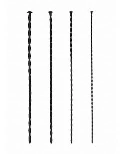 Shots Toys Spiral Screw Plug Set Urethral Sounding - Black