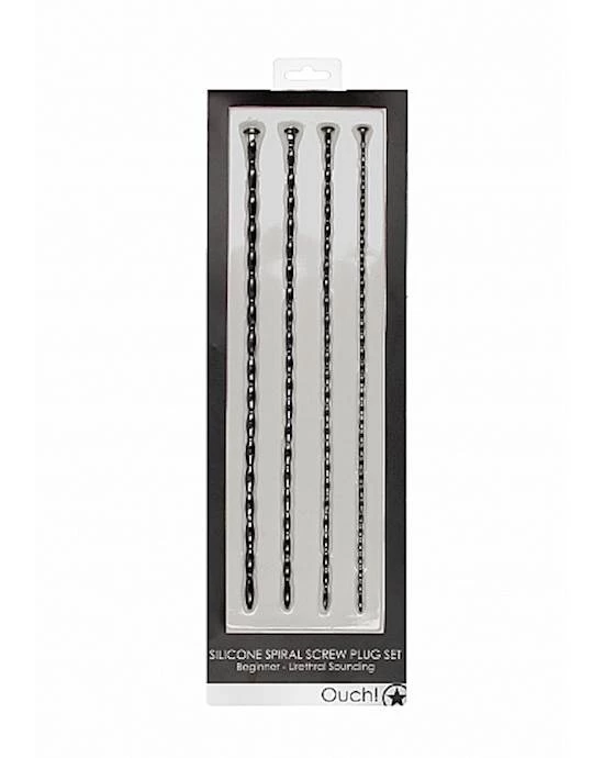Shots Toys Spiral Screw Plug Set Urethral Sounding - Black - Image 2