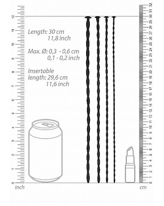 Shots Toys Spiral Screw Plug Set Urethral Sounding - Black - Image 4