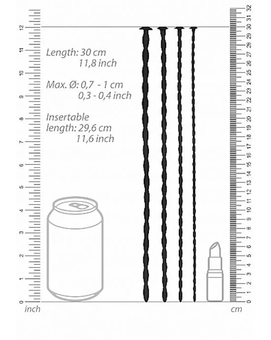 Shots Toys Spiral Screw Plug Set Urethral Sounding - Black - Image 4