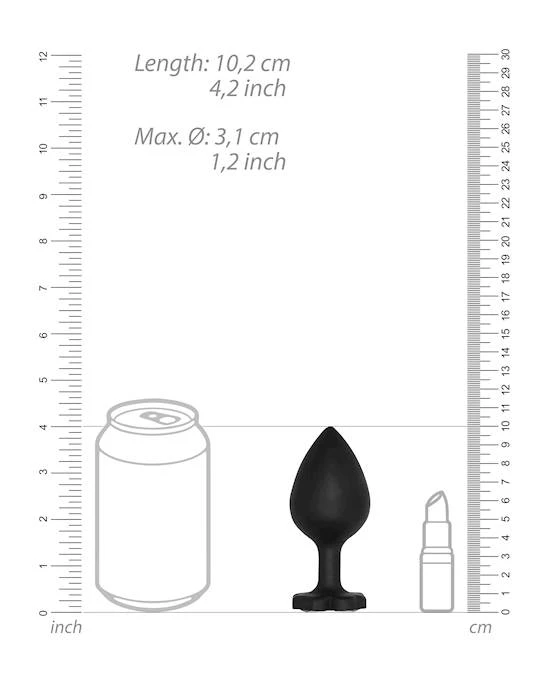 Shots Toys Lucky Diamond Butt Plug - 3.8 Inch - Black - 3.8 Inch - Image 6