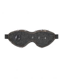 Shots Toys Denim Eye Mask - Roughened Denim Style - Black - O/s