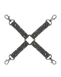 Shots Toys Denim - Hogtie - Roughened Denim Style - Black - O/s