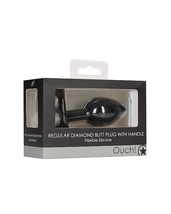 Shots Toys Diamond Butt Plug With Handle - 3 Inch - Black - 3 Inch - Image 5