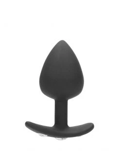 Shots Toys Extra Large Diamond Butt Plug With Handle - Black - Extra Large