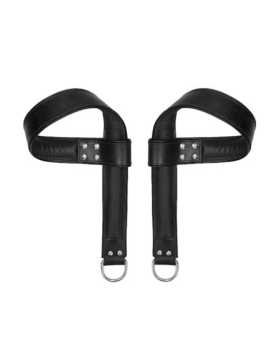 Shots Toys Suspension Cuffs - Saddle Leather - Black - One Size - Image 2