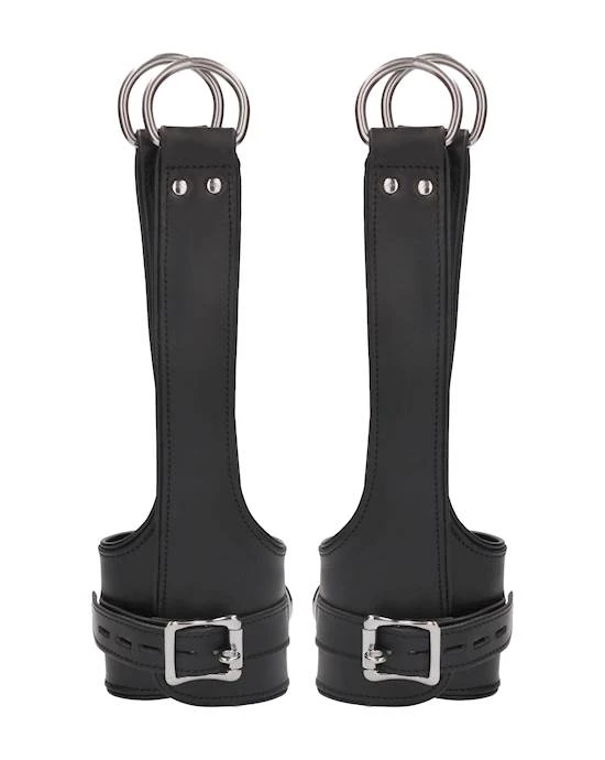 Shots Toys Suspension Wrist Bondage Cuffs - Black - One Size